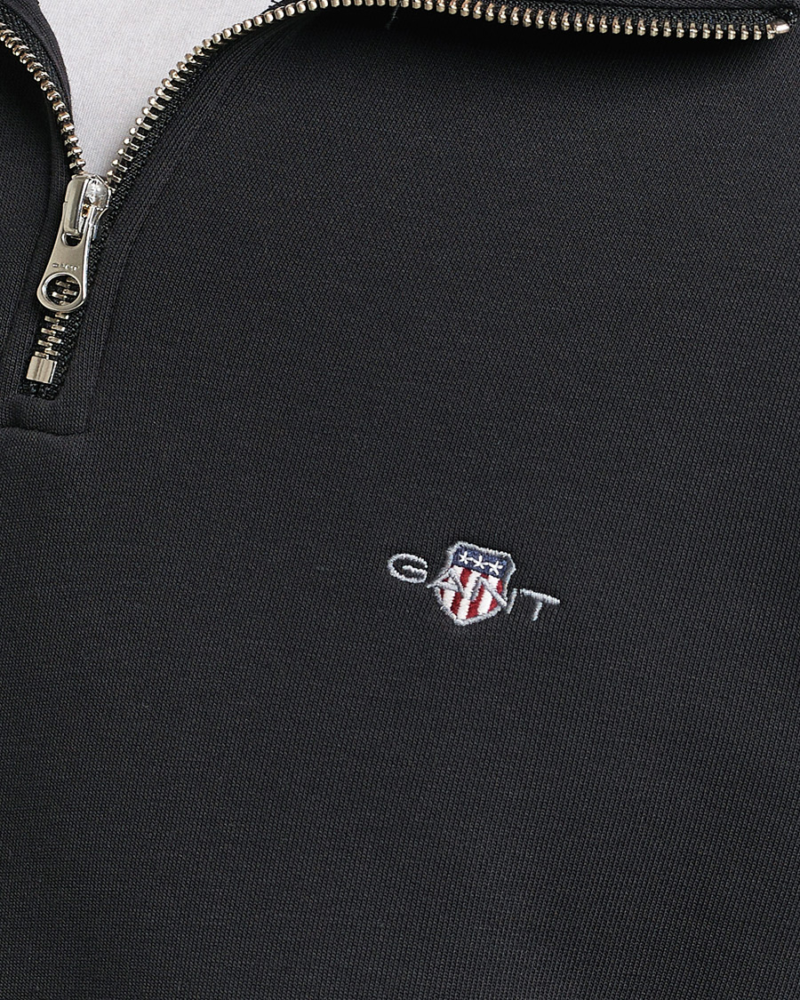 Men | Sweaters & Knitwear | GANT | Original Shield Half Zip Sweater Black