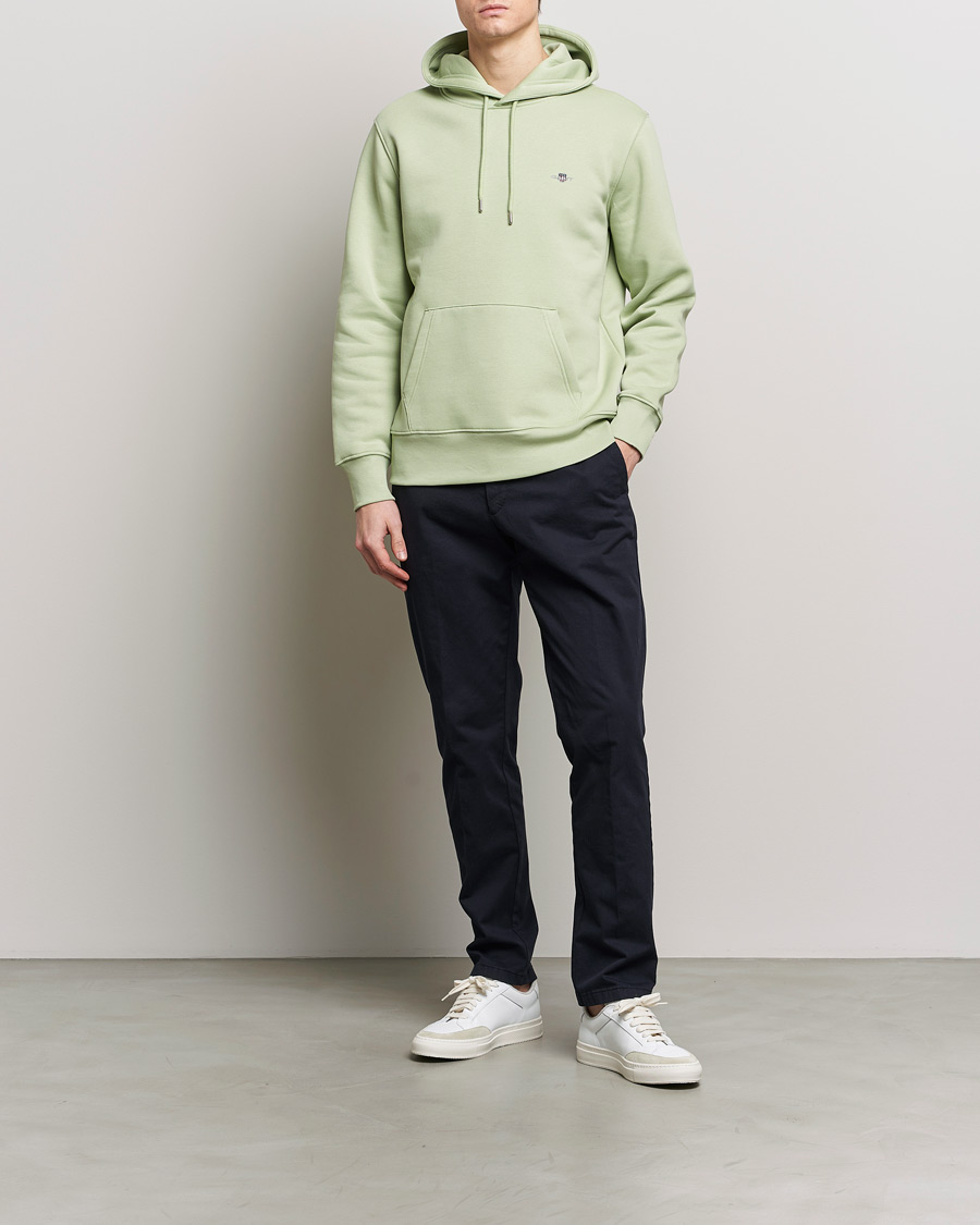 Men | Sweaters & Knitwear | GANT | Original Shield Logo Hoodie Milky Matcha