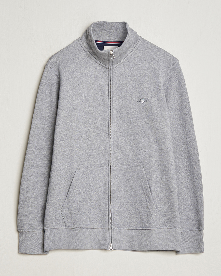 Men | Sweaters & Knitwear | GANT | Original Full Zip Grey Melange
