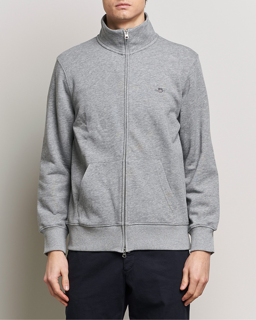 Men | Sweaters & Knitwear | GANT | Original Full Zip Grey Melange
