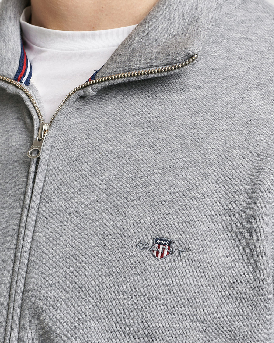 Men | Sweaters & Knitwear | GANT | Original Full Zip Grey Melange