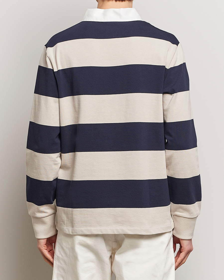 Men | Sweaters & Knitwear | GANT | Barstriped Rugger Silky Beige/Navy