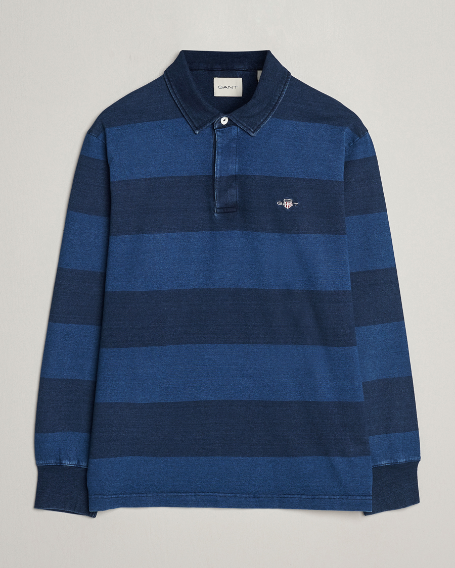 Men | Sweaters & Knitwear | Gant | Barstriped Rugger Navy/Indigo