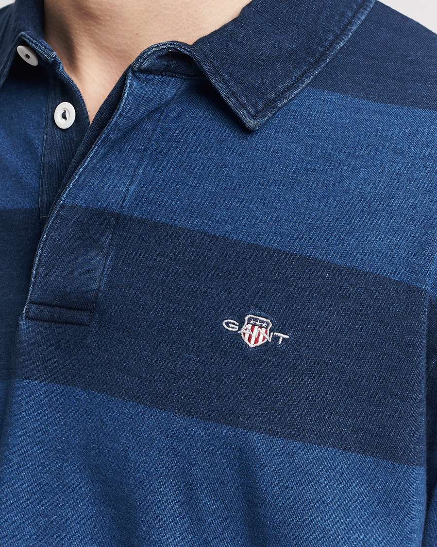 Men | Sweaters & Knitwear | Gant | Barstriped Rugger Navy/Indigo