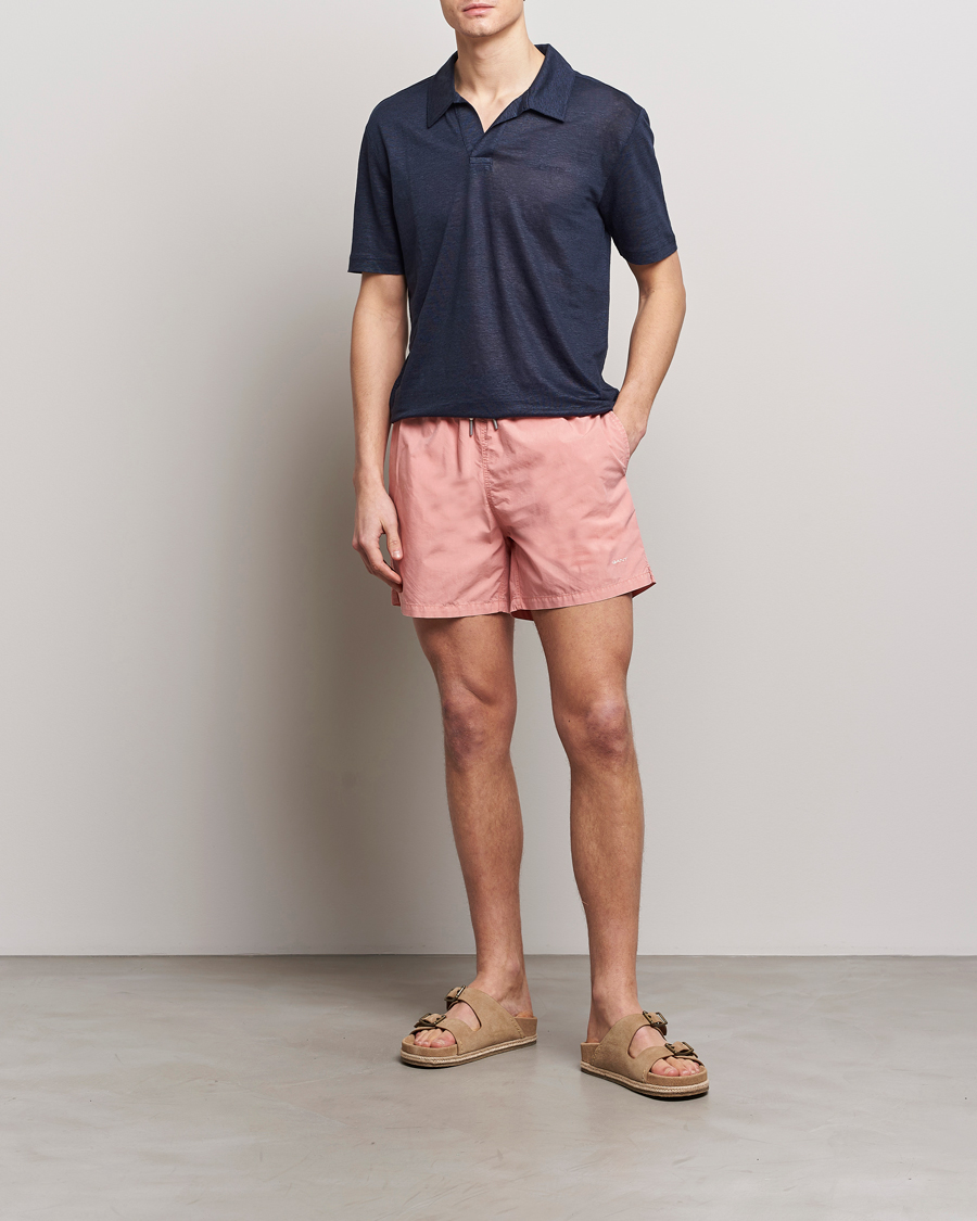 Men | Polo Shirts | GANT | Linen Polo Evening Blue