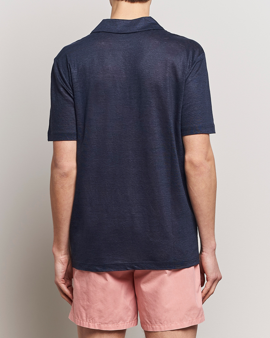 Men | Polo Shirts | GANT | Linen Polo Evening Blue