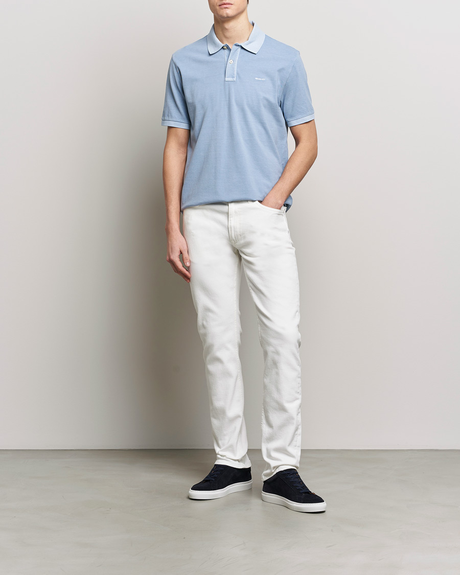 Men | Polo Shirts | GANT | Sunbleached Polo Dove Blue