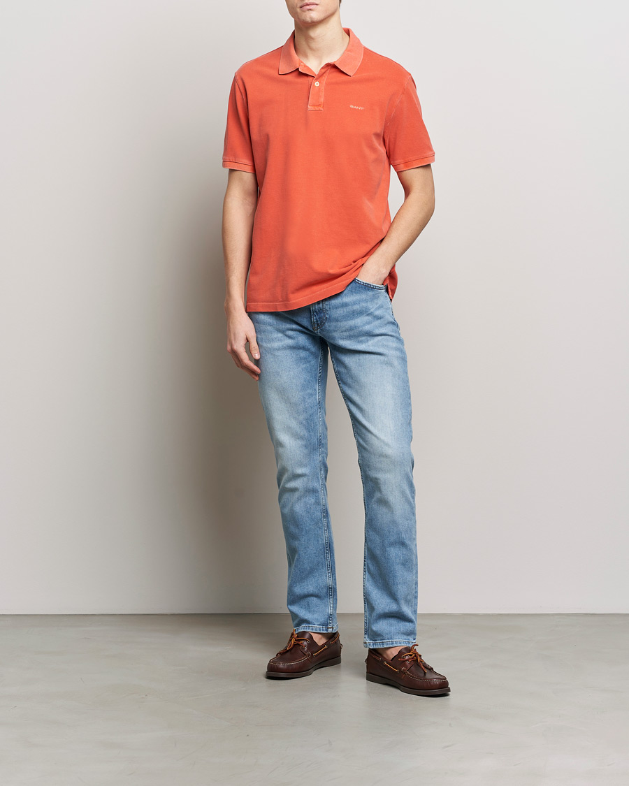 Men | Polo Shirts | GANT | Sunbleached Polo Burnt Orange