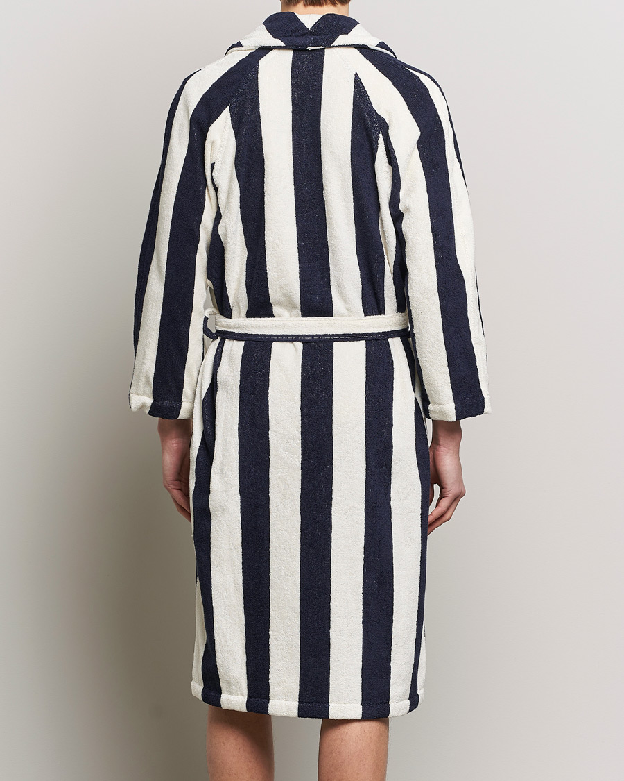 Men | Pyjamas & Robes | GANT | Striped Robe Evening Blue/White