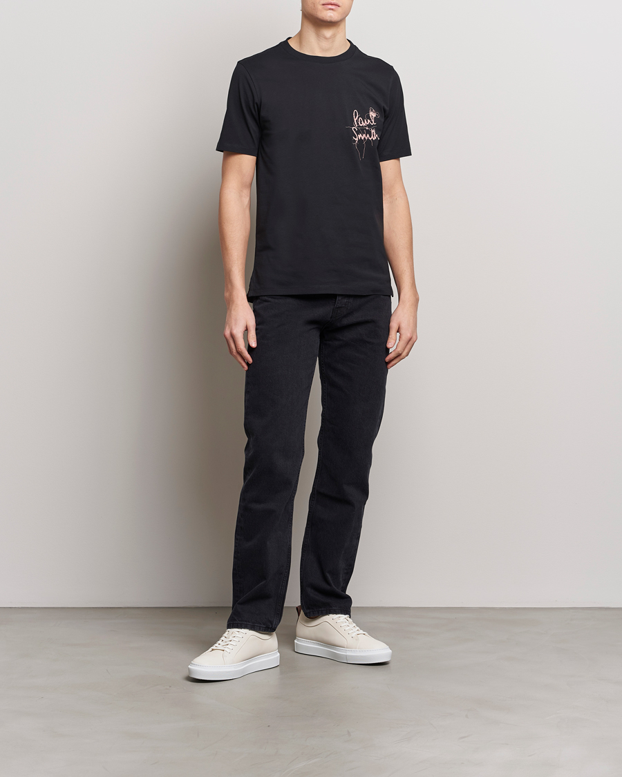 Men | T-Shirts | Paul Smith | Organic Cotton Logo Crew Neck T-Shirt Black