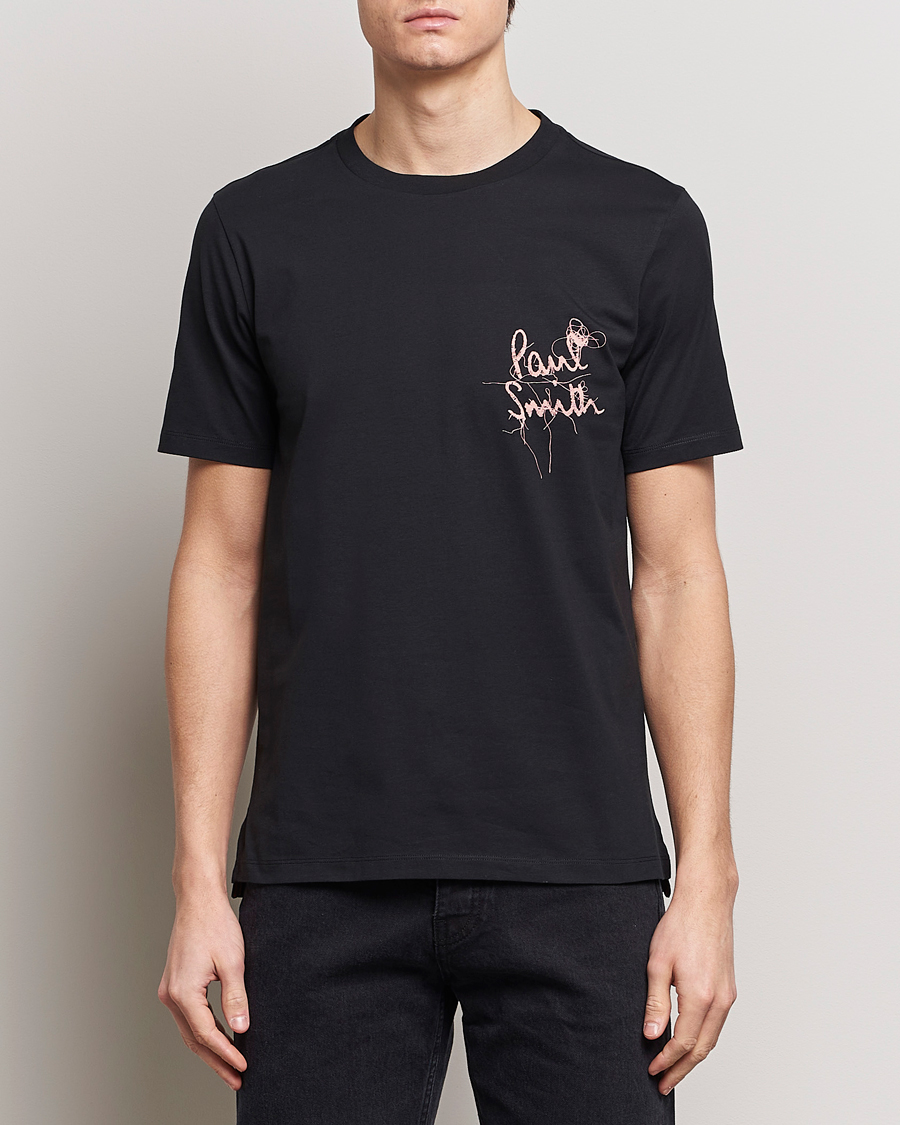 Men | T-Shirts | Paul Smith | Organic Cotton Logo Crew Neck T-Shirt Black
