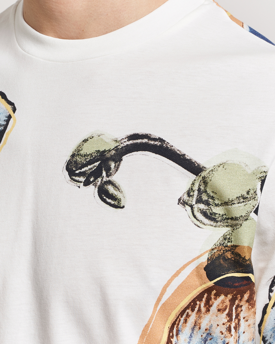 Men | T-Shirts | Paul Smith | Organic Cotton Printed Orchid T-Shirt White