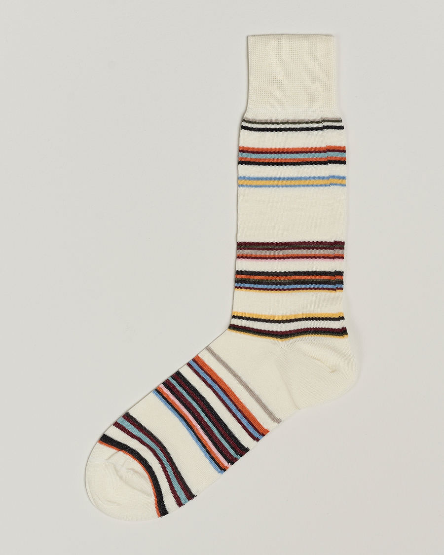 Men | Underwear & Socks | Paul Smith | Flavio Signature Stripe Socks White