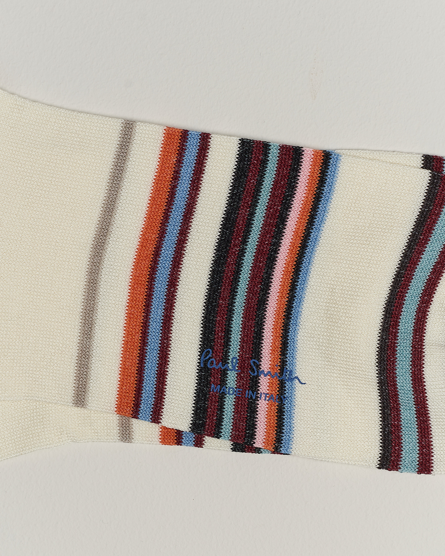 Men | Underwear & Socks | Paul Smith | Flavio Signature Stripe Socks White
