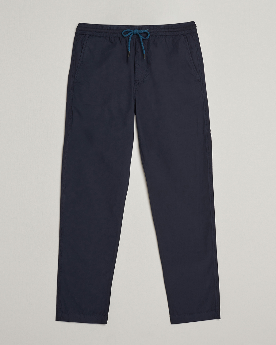 Men | Trousers | PS Paul Smith | Cotton Drawstring Trousers Navy