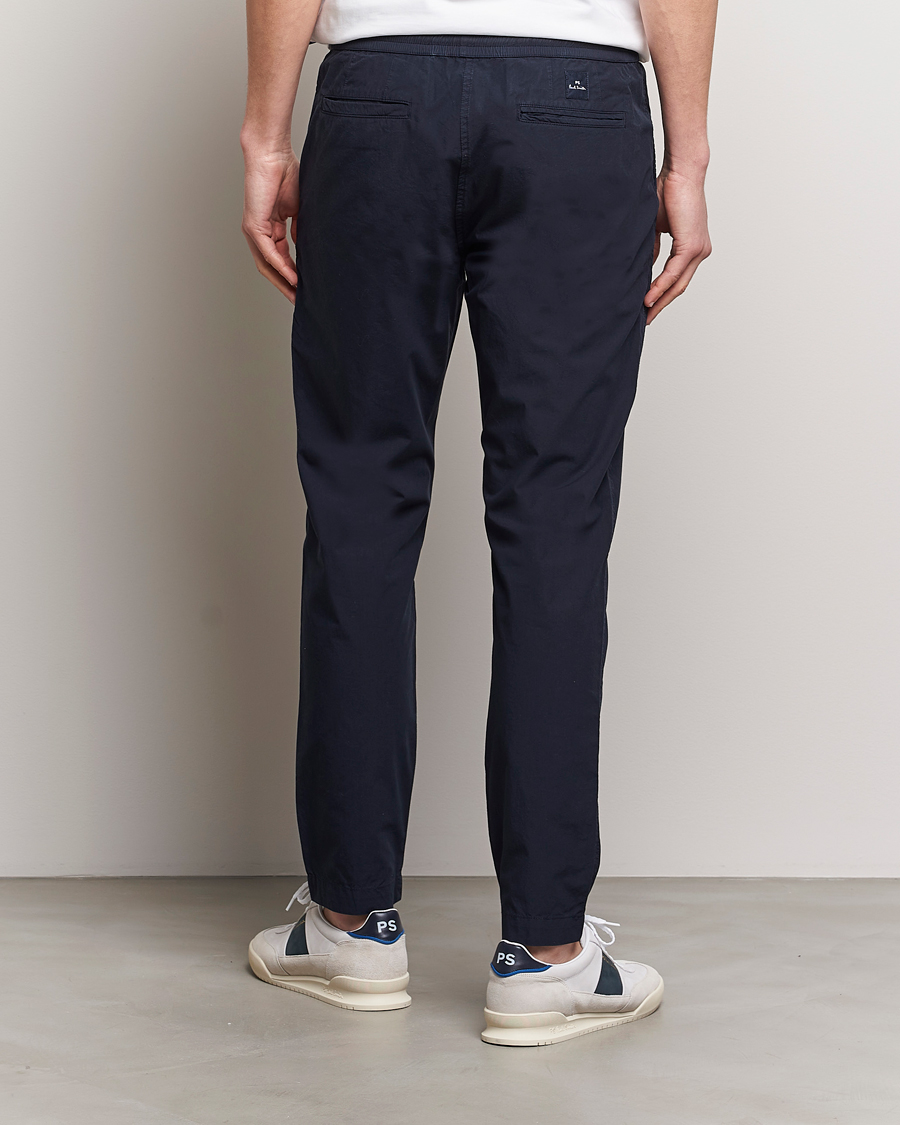 Men | Trousers | PS Paul Smith | Cotton Drawstring Trousers Navy