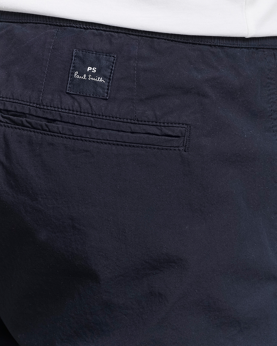 Men | Trousers | PS Paul Smith | Cotton Drawstring Trousers Navy