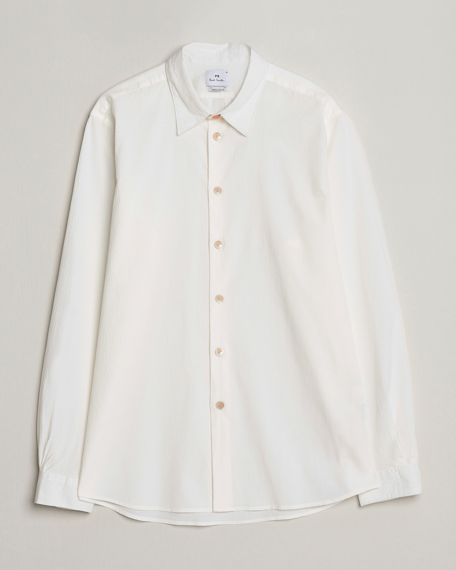 Men | Shirts | PS Paul Smith | Regular Fit Seersucker Shirt White