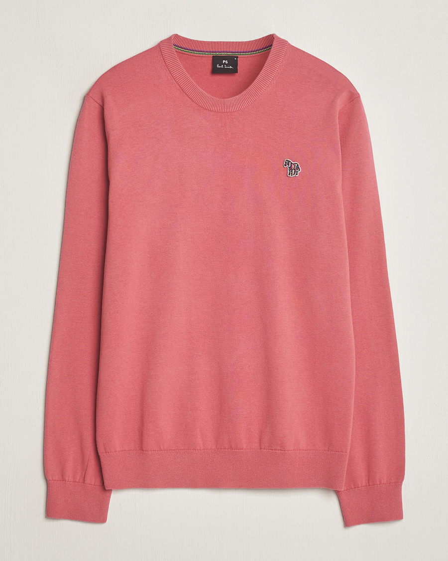 Men | Sweaters & Knitwear | PS Paul Smith | Zebra Cotton Knitted Sweater Faded Pink