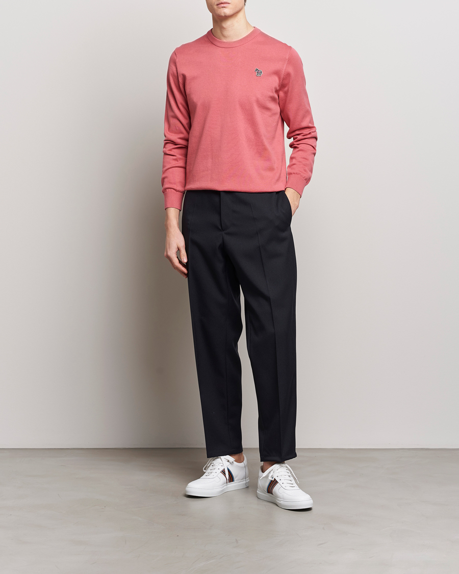 Men | Sweaters & Knitwear | PS Paul Smith | Zebra Cotton Knitted Sweater Faded Pink