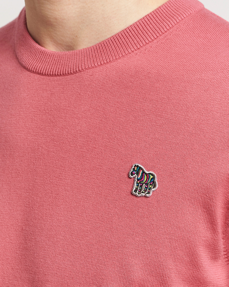 Men | Sweaters & Knitwear | PS Paul Smith | Zebra Cotton Knitted Sweater Faded Pink