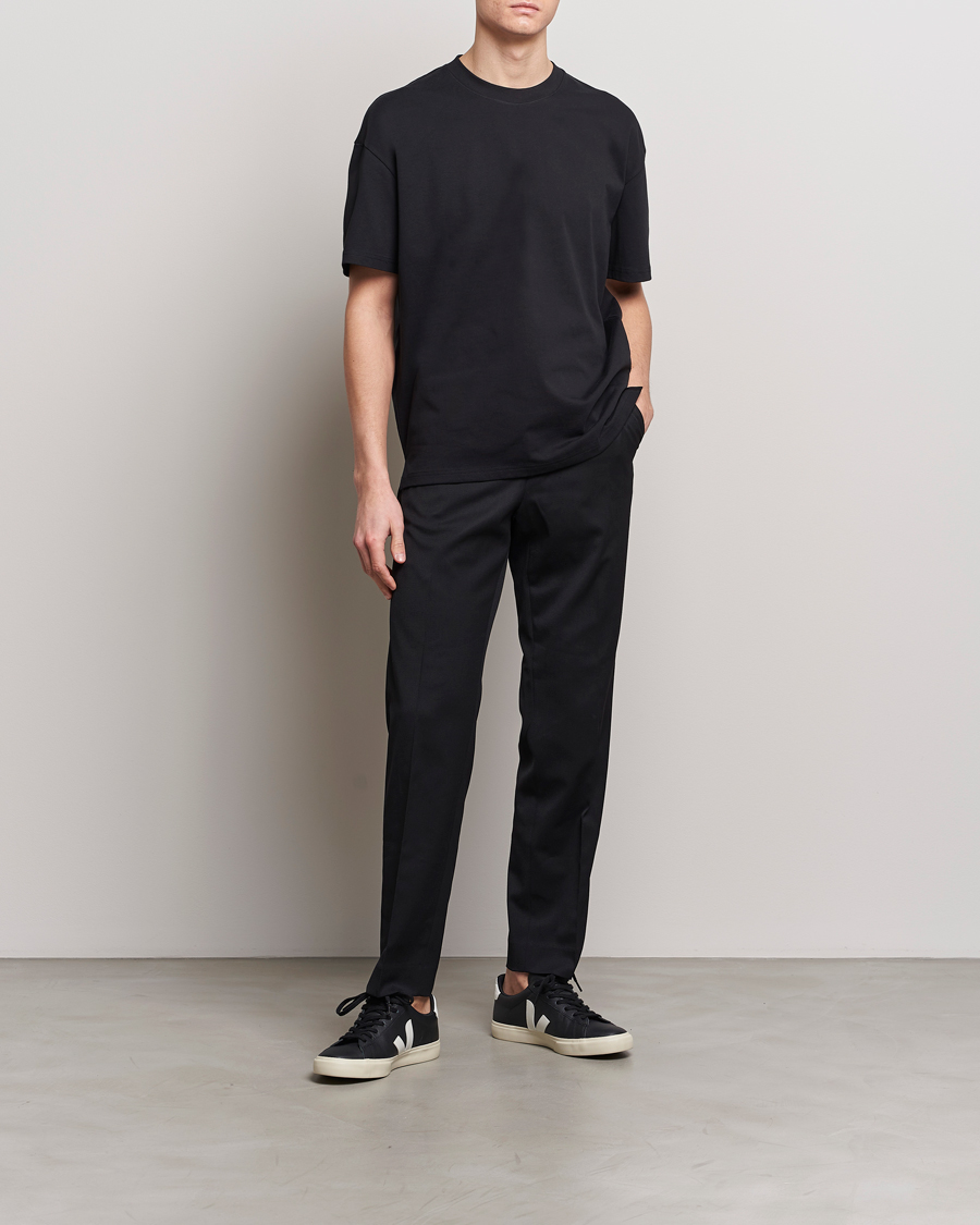 Men | T-Shirts | Bread & Boxers | Textured Heavy Crew Neck T-Shirt Black