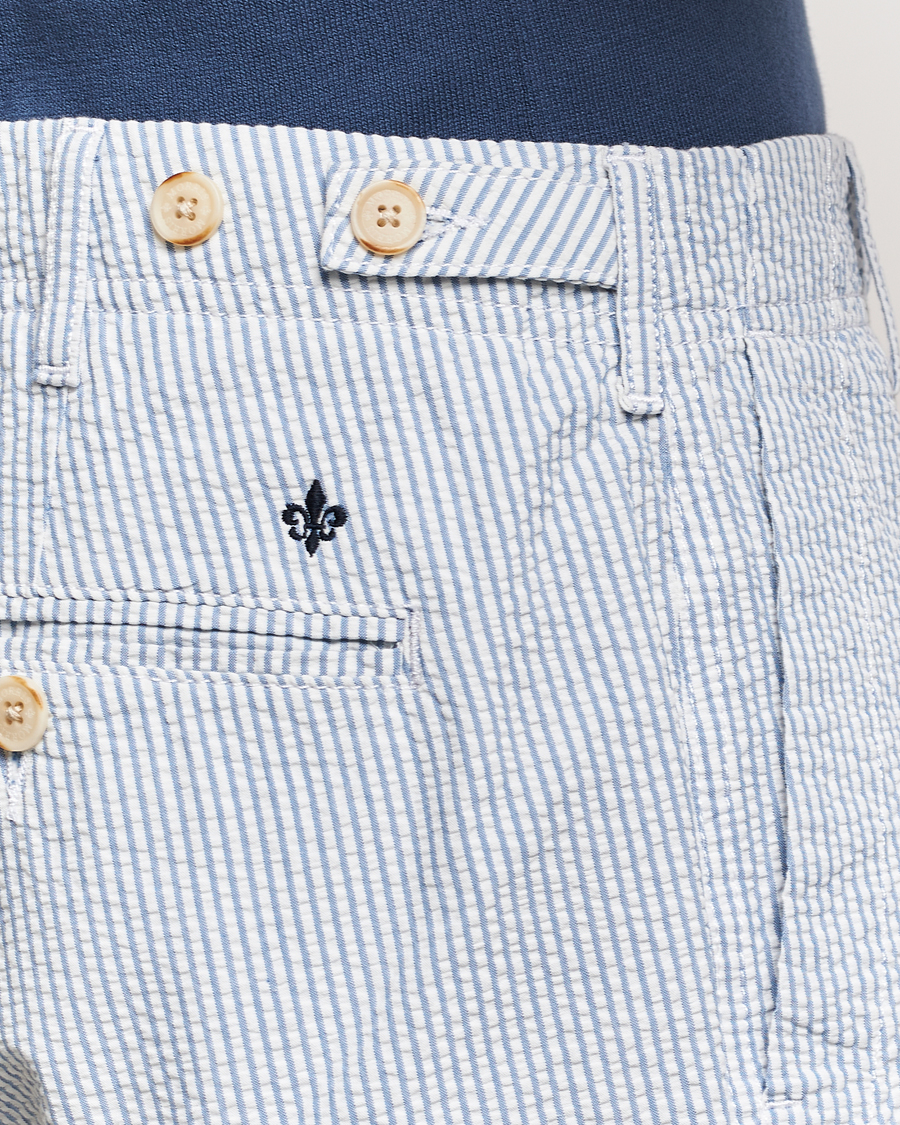 Men | Trousers | Morris | Seersucker Summer Slacks Light Blue