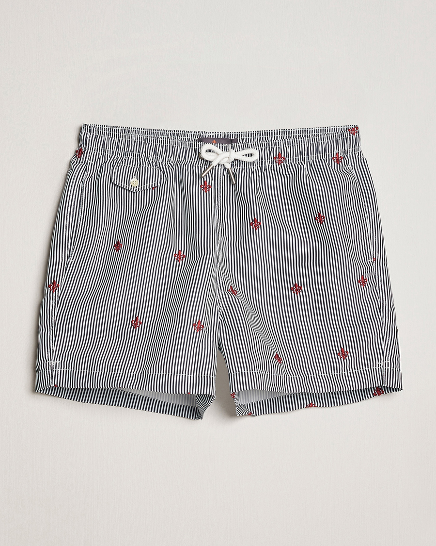 Men | Swimwear | Morris | Lily Stripe Bathing Trunks Navy/White