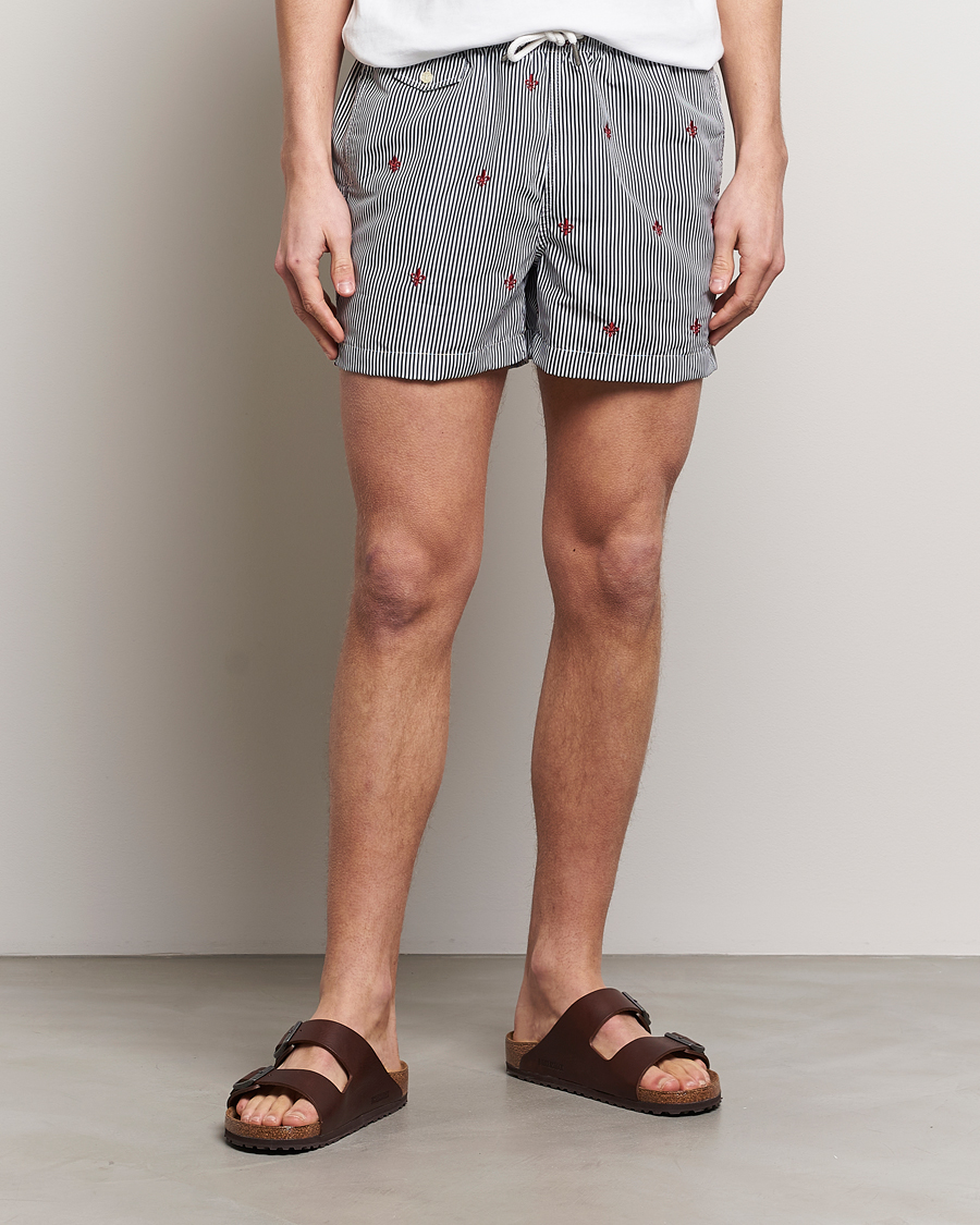 Men | Swimwear | Morris | Lily Stripe Bathing Trunks Navy/White