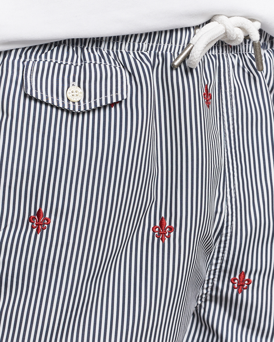 Men | Swimwear | Morris | Lily Stripe Bathing Trunks Navy/White