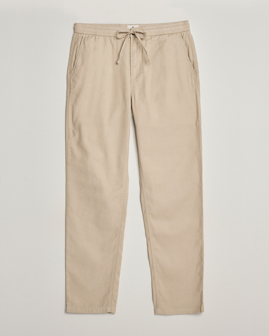 Men | Trousers | Morris | Fenix Linen Slacks Khaki