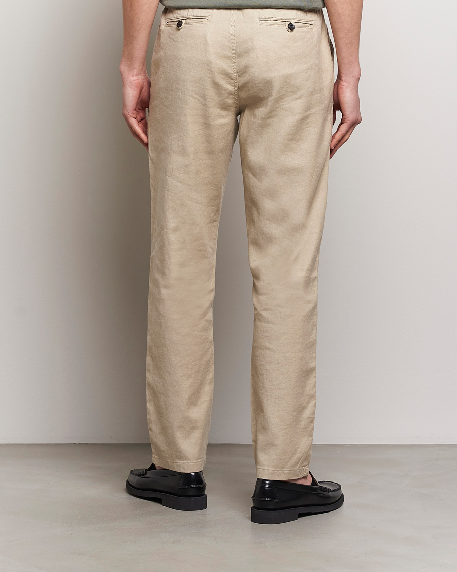 Men | Trousers | Morris | Fenix Linen Slacks Khaki