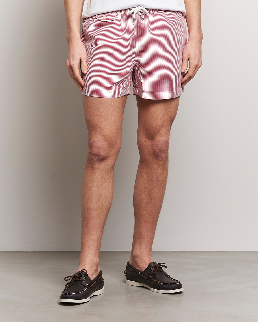 Men | Swimwear | Morris | Stripe Bathing Trunks Cerise