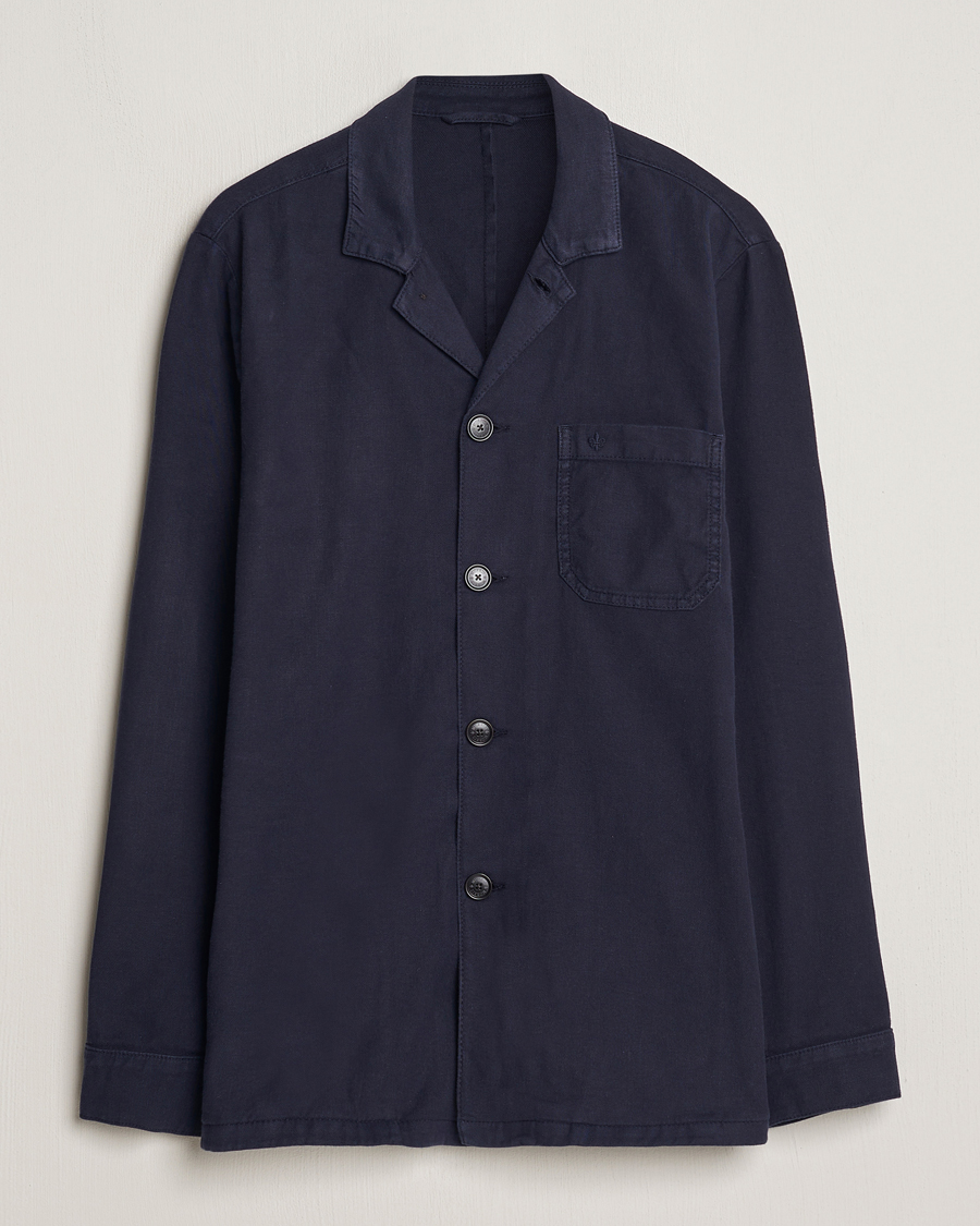 Men | Shirts | Morris | Linen Shirt Jacket Navy