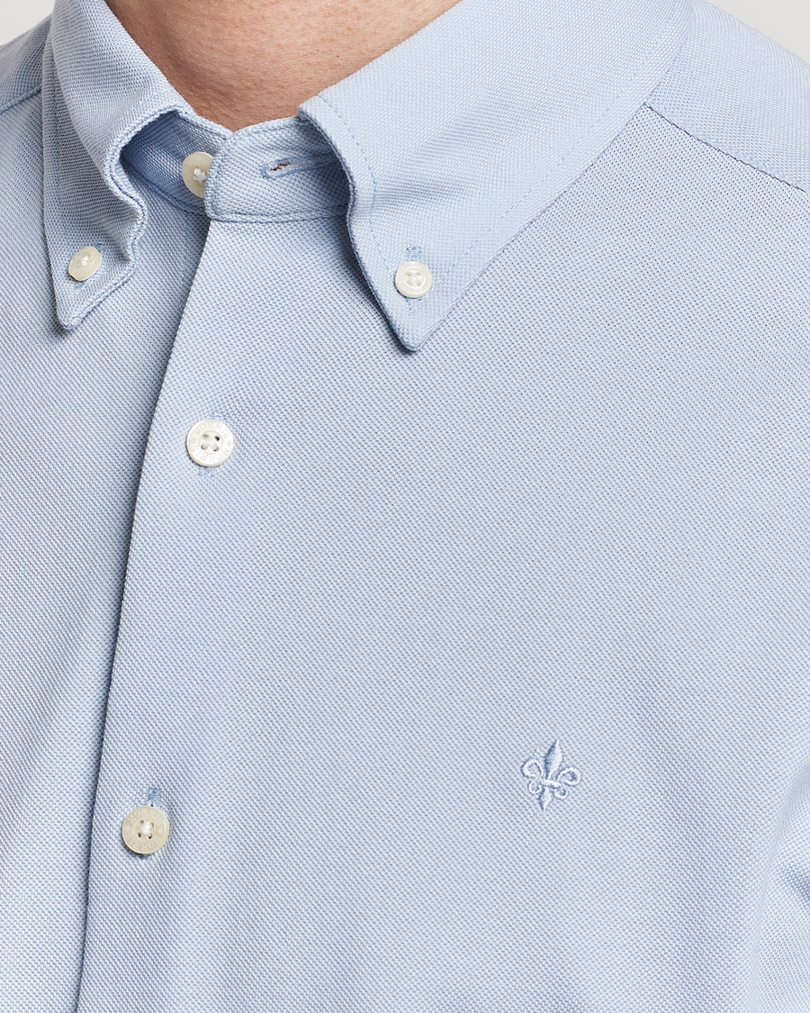 Men | Shirts | Morris | Eddie Slim Fit Pique Shirt Light Blue