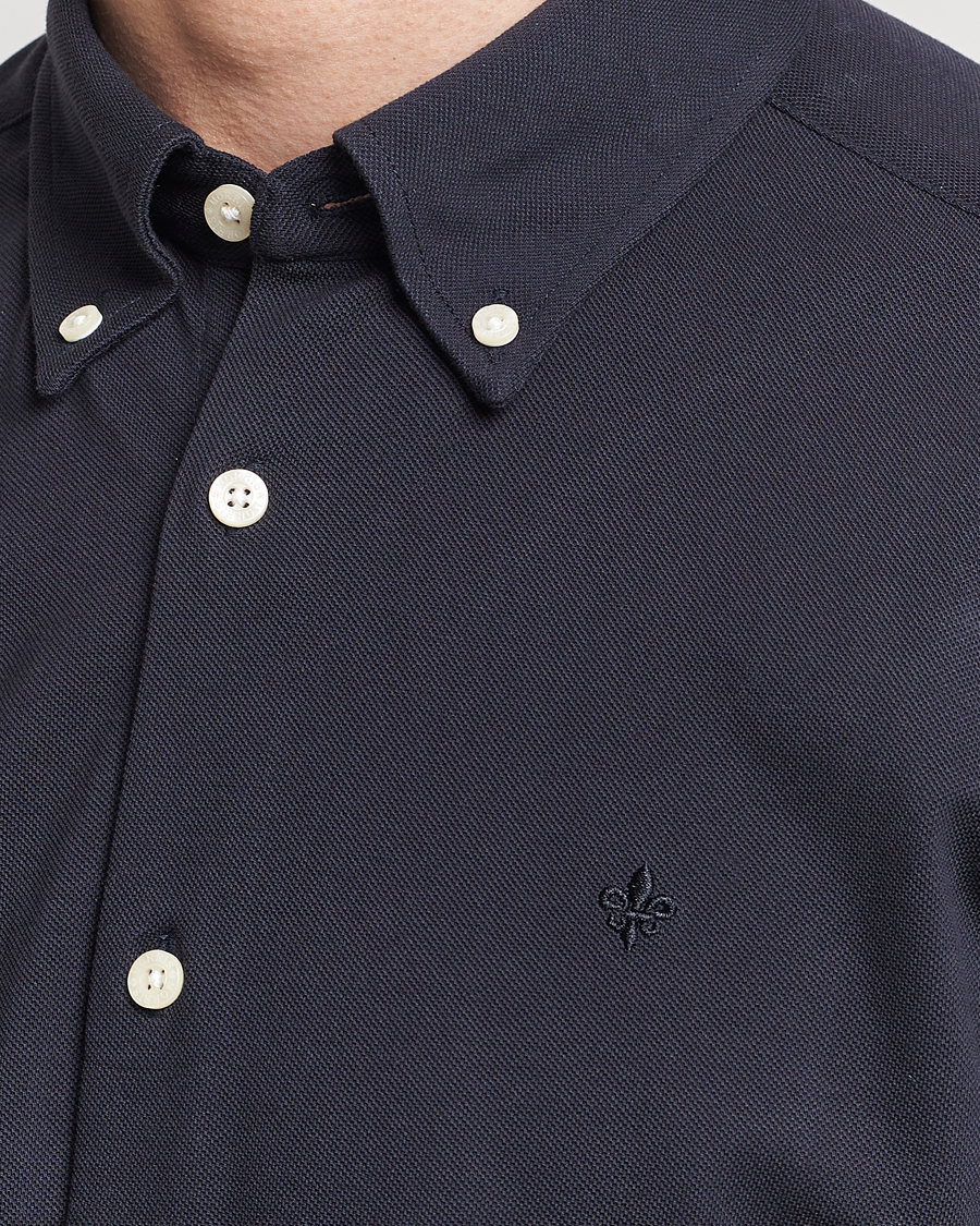 Men | Shirts | Morris | Eddie Slim Fit Pique Shirt Old Blue
