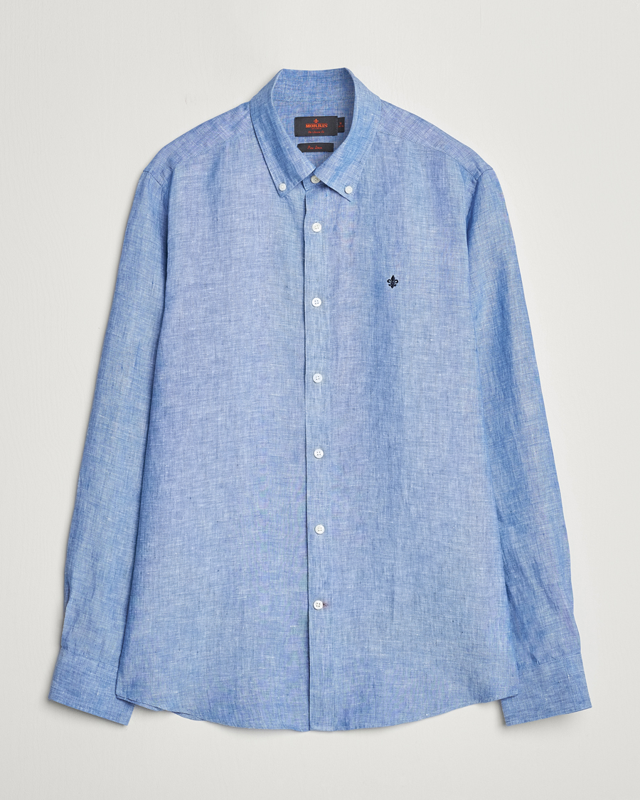 Men | Shirts | Morris | Douglas Linen Button Down Shirt Blue
