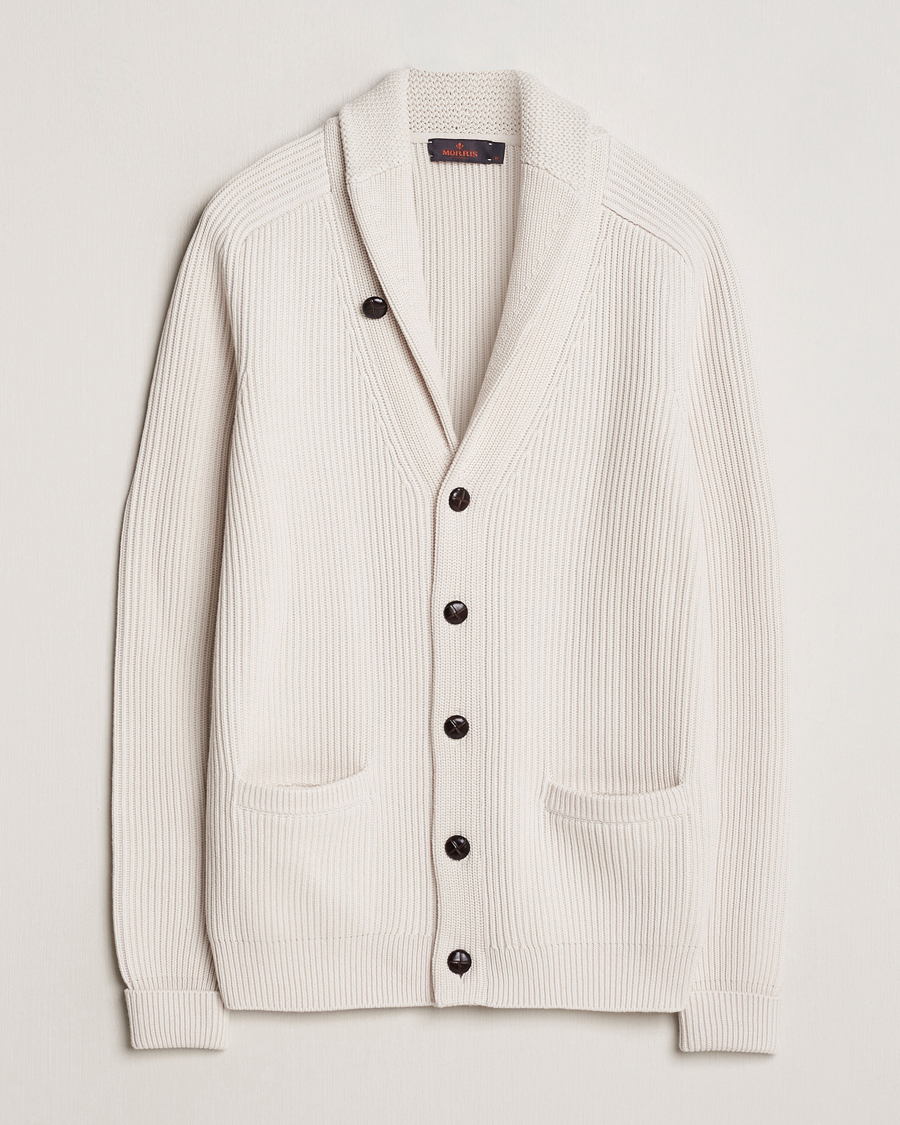 Men | Sweaters & Knitwear | Morris | Brayden Shawl Cardigan White