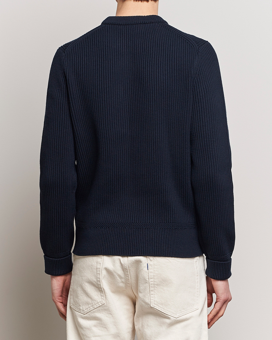 Men | Sweaters & Knitwear | Morris | Arthur Navy Cotton/Merino Knitted Sweater Navy