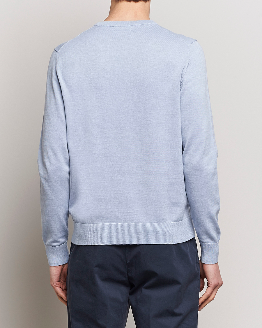 Men | Sweaters & Knitwear | Morris | Riley Cotton Crew Neck Pullover Light Blue