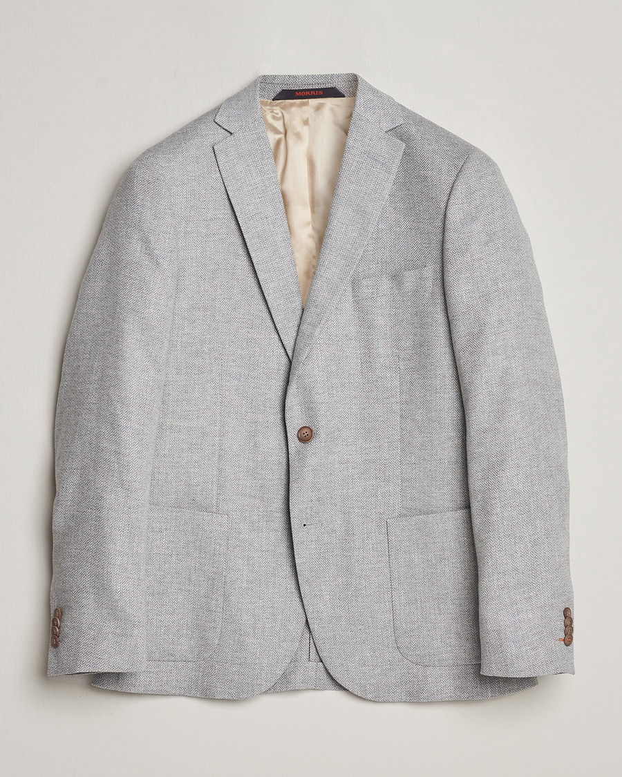 Men | Blazers | Morris | Hayes Linen Herringbone Blazer Grey