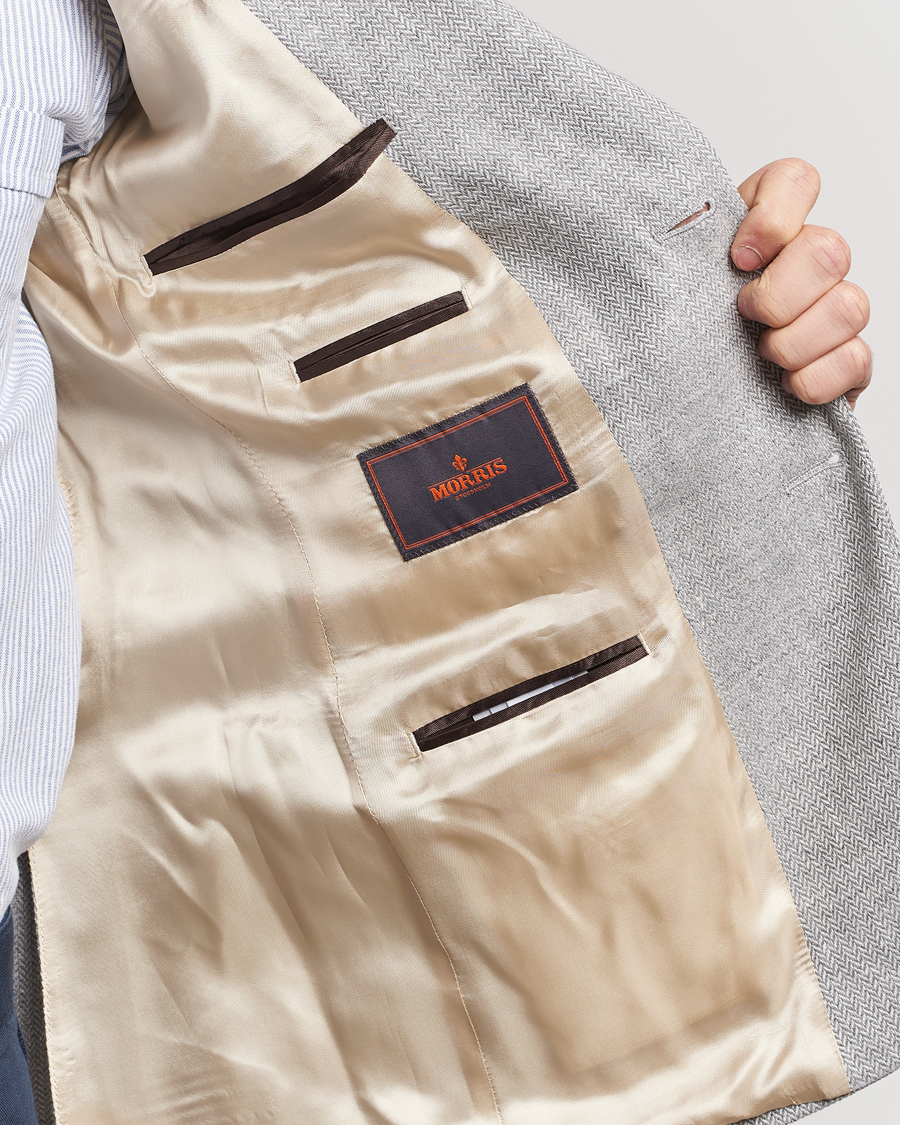 Men | Blazers | Morris | Hayes Linen Herringbone Blazer Grey