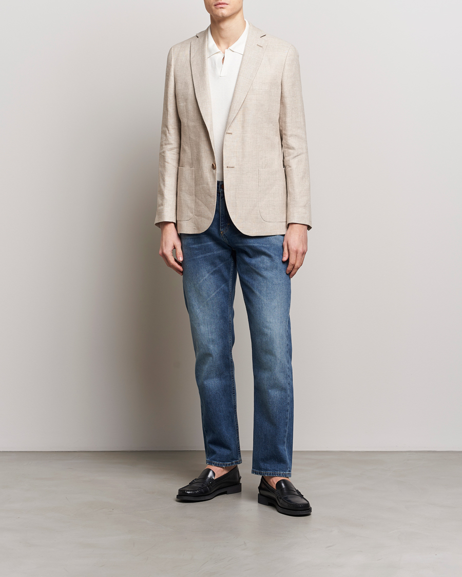 Men | Blazers | Morris | Archie Cotton Glencheck Blazer Khaki