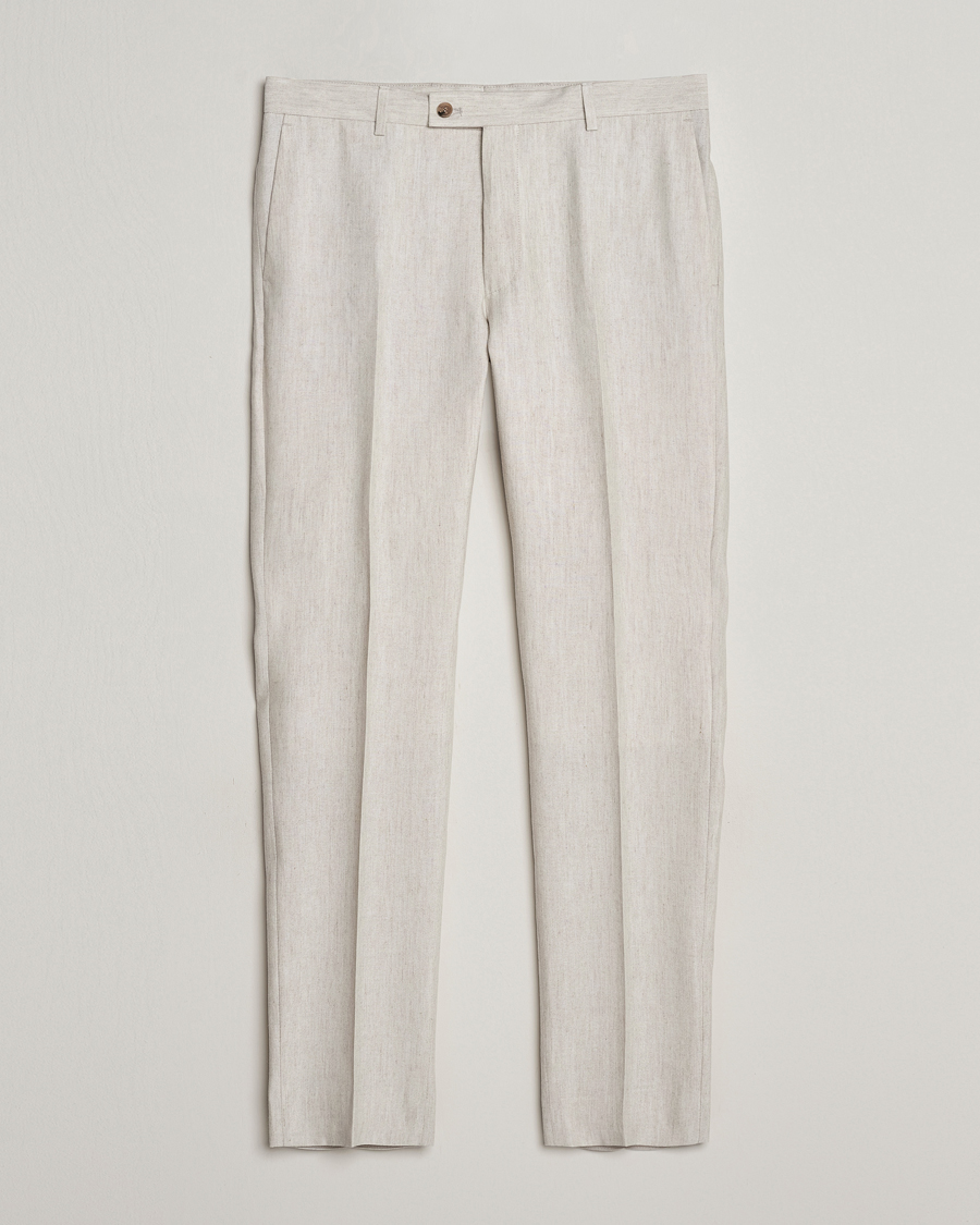 Men | Trousers | Morris | Bobby Linen Suit Trousers Khaki