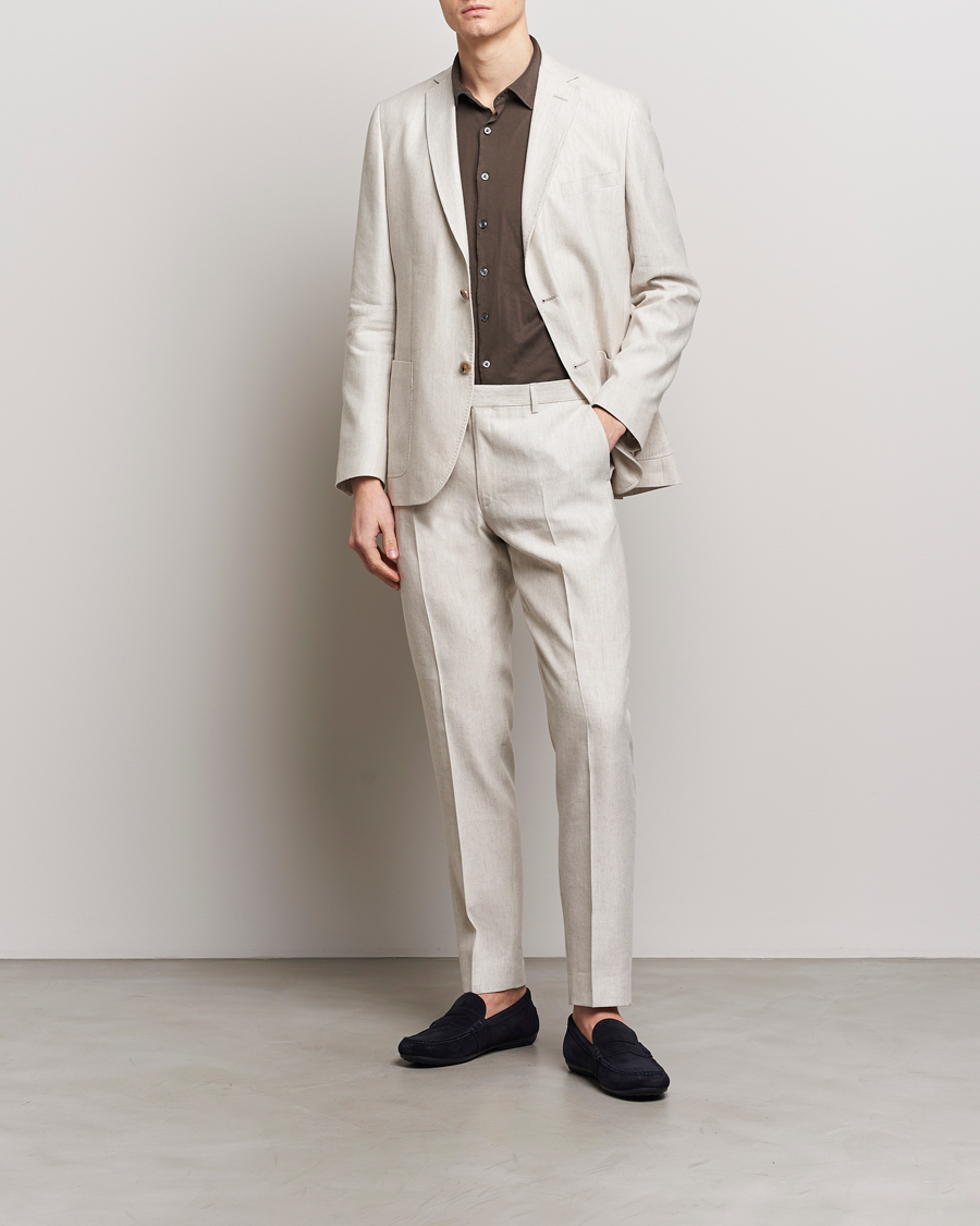 Men | Trousers | Morris | Bobby Linen Suit Trousers Khaki