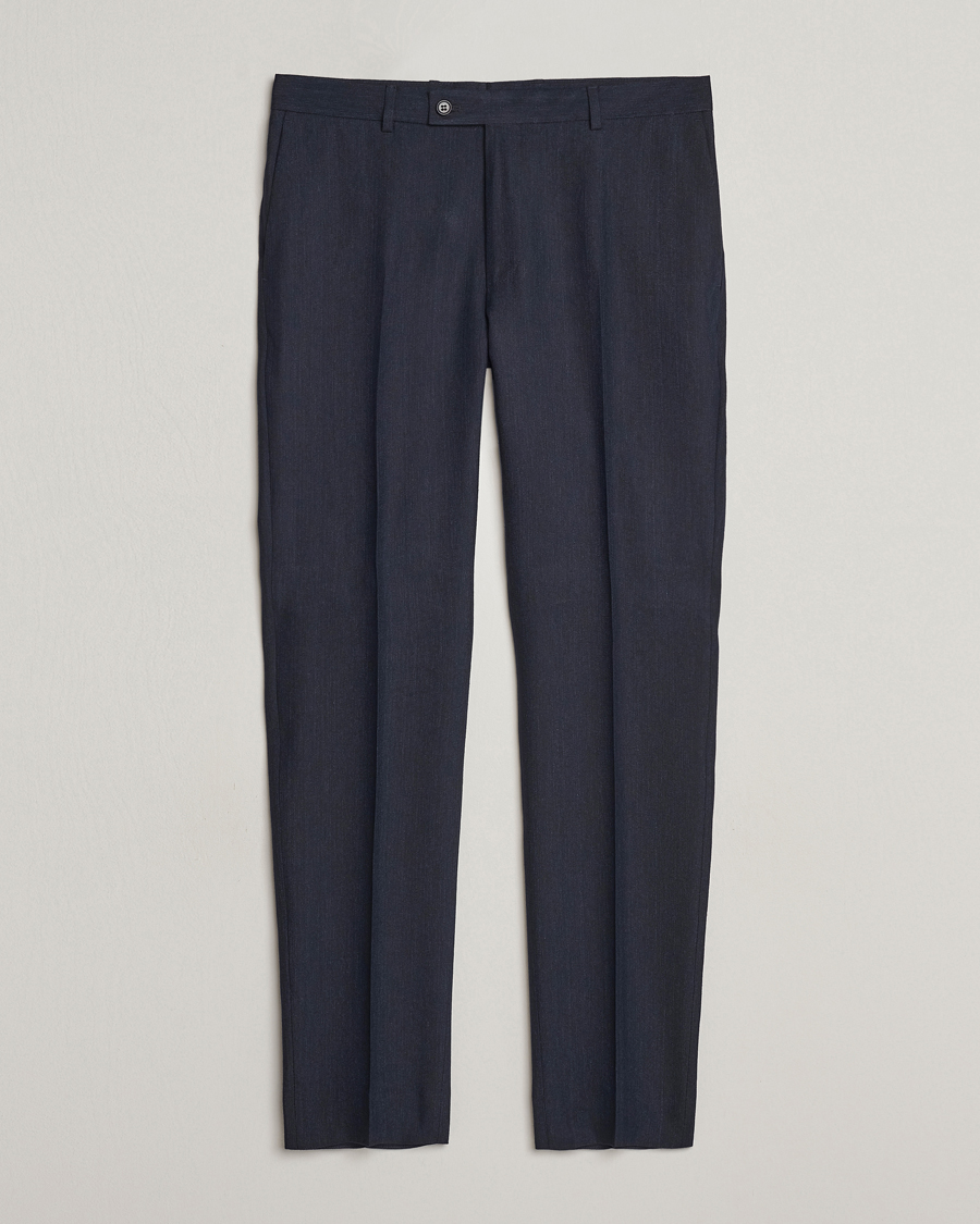Men | Trousers | Morris | Bobby Linen Suit Trousers Navy