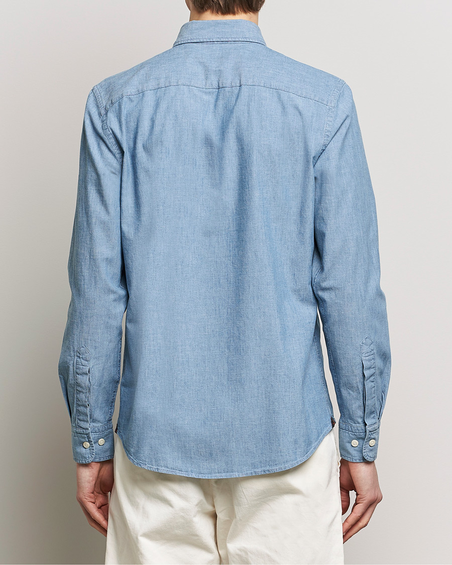Men | Shirts | Morris | Slim Fit Chambray Shirt Blue