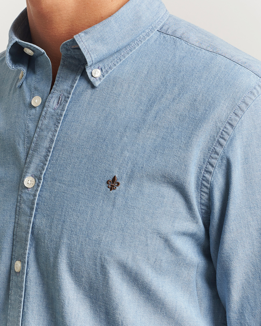 Men | Shirts | Morris | Slim Fit Chambray Shirt Blue