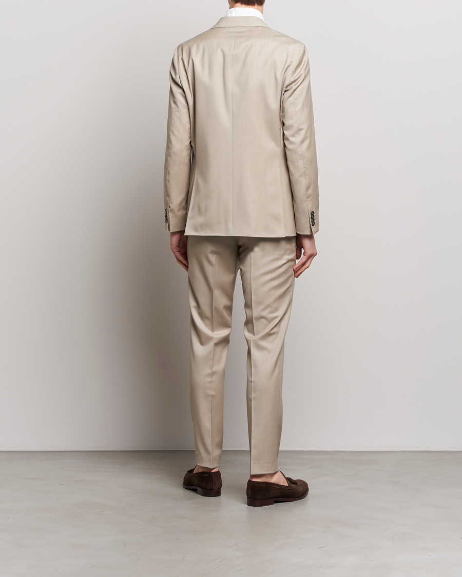 Men | Suits | Oscar Jacobson | Fogerty Super 130's Wool Suit Beige