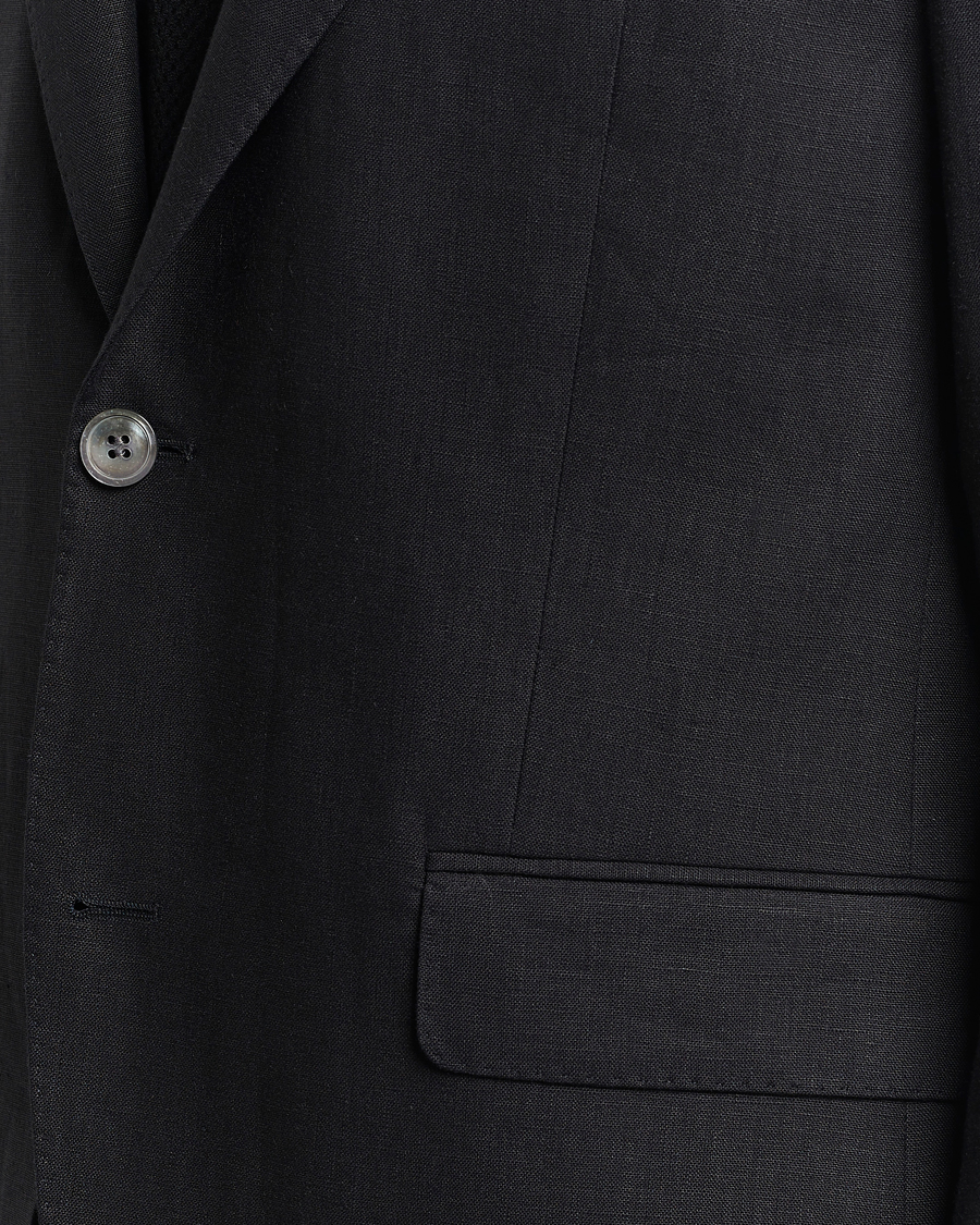 Men | Blazers | Oscar Jacobson | Fogerty Linen Blazer Black
